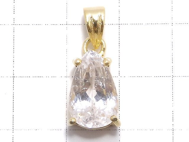 [Video][One of a kind] High Quality Kunzite AAA Faceted Pendant 18KGP NO.17