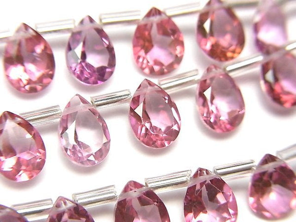 [Video] High Quality Pink Topaz AAA Pear shape Faceted 8x6mm half or 1strand (18pcs )