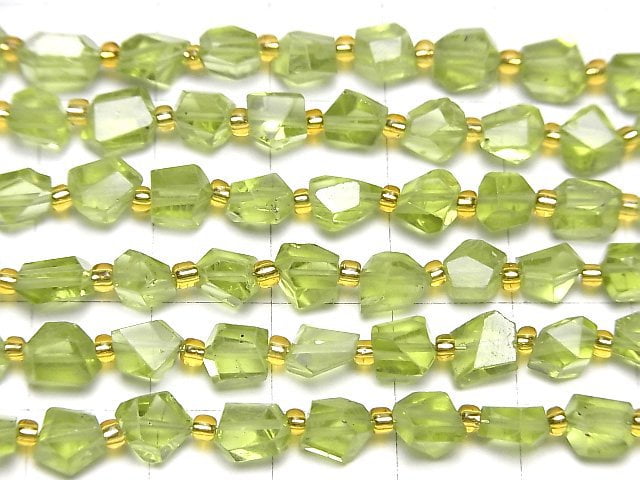 [Video]High Quality Peridot AAA- Faceted Nugget half or 1strand beads (aprx.7inch/18cm)