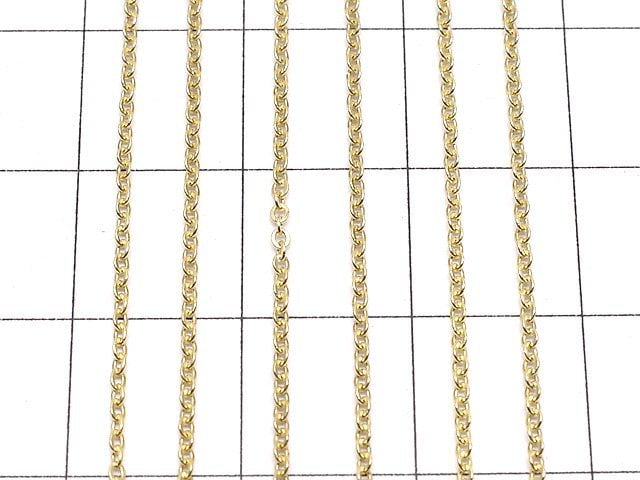 14KGF Flat Cable Chain 1.0mm No.2 10cm