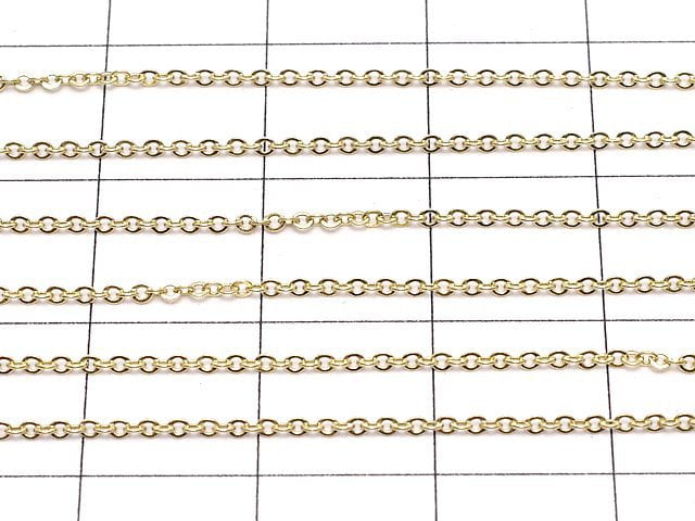 14KGF Flat Cable Chain 1.0mm No.2 10cm