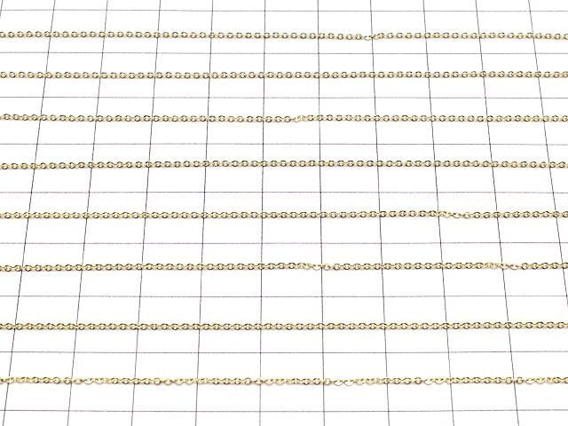 14KGF Flat Cable Chain 1.0mm No.2 10cm