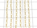 14KGF Figaro (Long and Short) Chain 2.1mm Twist 10cm