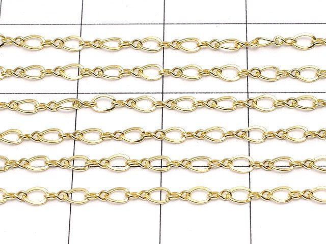 14KGF Figaro (Long and Short) Chain 2.1mm Twist 10cm