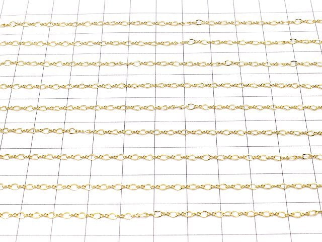 14KGF Figaro (Long and Short) Chain 2.1mm Twist 10cm