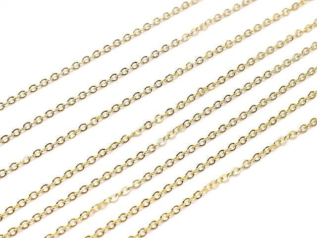 14KGF Flat Azuki Chain 1.4mm [40cm] [45cm] Necklace 1pc