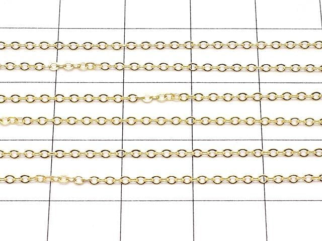 14KGF Flat Azuki Chain 1.4mm [40cm] [45cm] Necklace 1pc