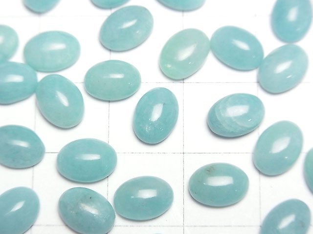 [Video] Peru Amazonite AAA- Oval Cabochon 8x6mm 5pcs