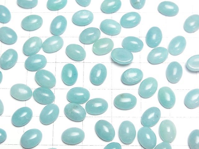 [Video] Peru Amazonite AAA- Oval Cabochon 8x6mm 5pcs