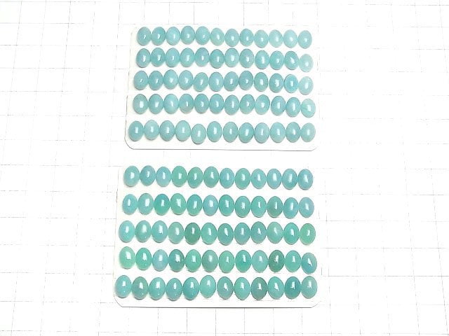 [Video] Peru Amazonite AAA- Oval Cabochon 8x6mm 5pcs