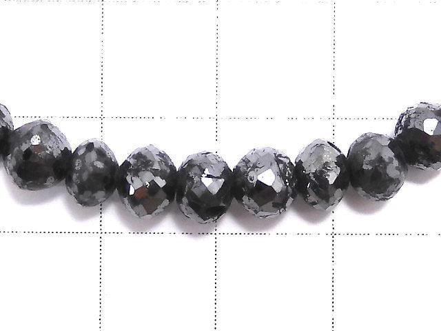 [Video] [One of a kind] [1mm hole] Black Diamond Faceted Button Roundel Bracelet NO.5