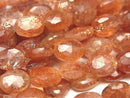 [Video]High Quality Sunstone AA++ Faceted Oval 1strand beads (aprx.6inch/16cm)