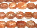 [Video]High Quality Sunstone AA++ Faceted Oval 1strand beads (aprx.6inch/16cm)
