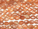 [Video]High Quality Sunstone AA++ Faceted Oval 1strand beads (aprx.6inch/16cm)