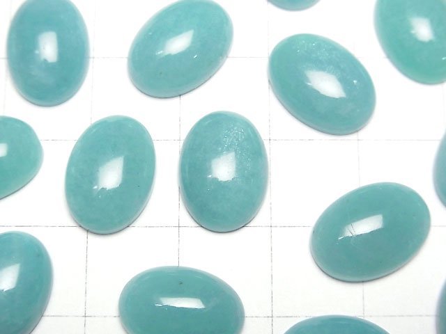 [Video] Peruvian Amazonite AAA- Oval Cabochon 14x10mm 2pcs