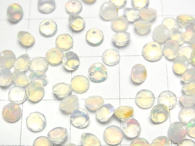 [Video]High Quality Ethiopian Opal AAA- Loose stone Round Faceted 4x4mm 10pcs