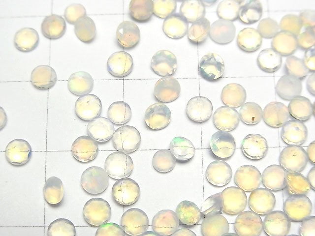 [Video]High Quality Ethiopian Opal AAA- Loose stone Round Faceted 3.5x3.5mm 10pcs