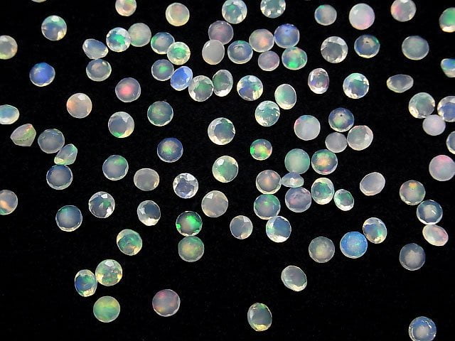 [Video]High Quality Ethiopian Opal AAA- Loose stone Round Faceted 3.5x3.5mm 10pcs