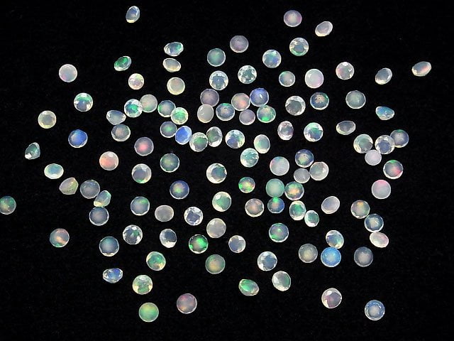 [Video]High Quality Ethiopian Opal AAA- Loose stone Round Faceted 3.5x3.5mm 10pcs