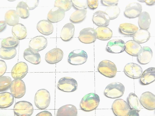 [Video]High Quality Ethiopian Opal AAA- Oval Faceted 5x4mm 10pcs