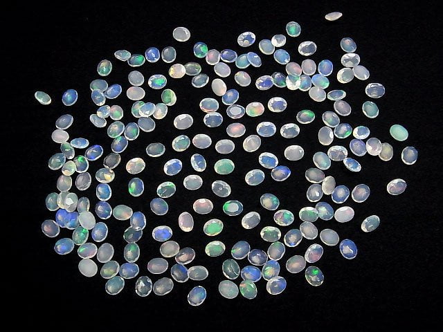[Video]High Quality Ethiopian Opal AAA- Oval Faceted 5x4mm 10pcs