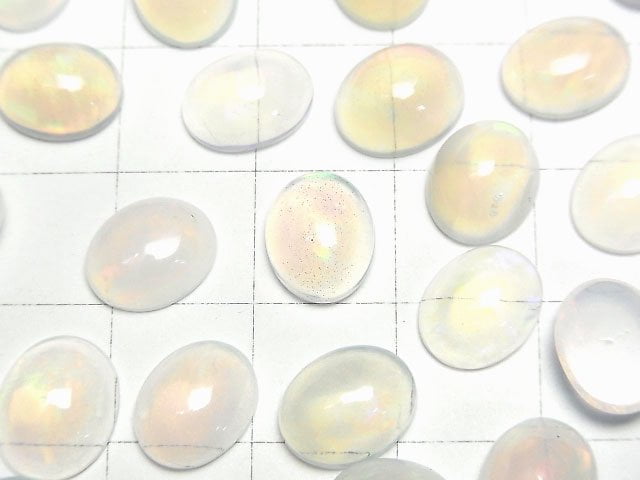 [Video]High Quality Ethiopian Opal AAA- Oval Cabochon 10x8mm 2pcs