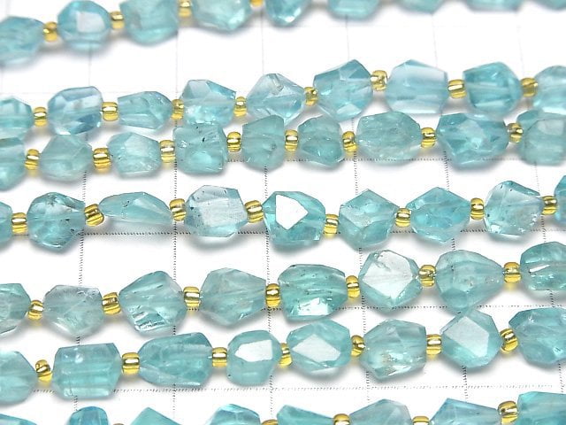 [Video]High Quality Apatite AA++ Faceted Nugget half or 1strand beads (aprx.7inch/18cm)