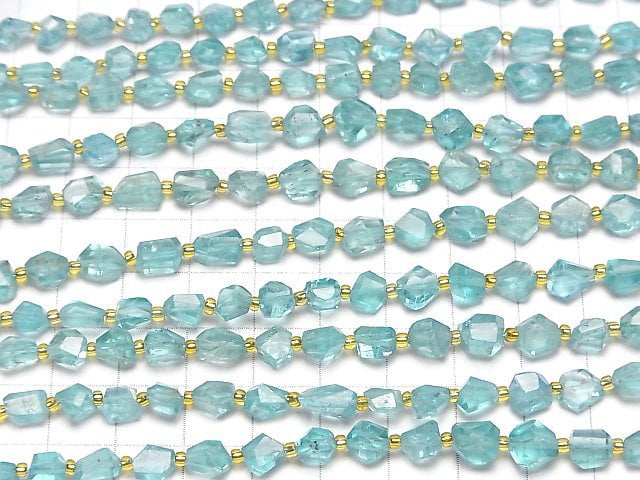 [Video]High Quality Apatite AA++ Faceted Nugget half or 1strand beads (aprx.7inch/18cm)