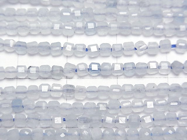 [Video] High Quality! Aquamarine AA++ Cube Shape 2x2x2mm 1strand beads (aprx.15inch/37cm)