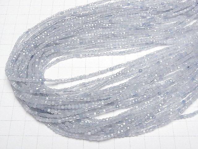 [Video] High Quality! Aquamarine AA++ Cube Shape 2x2x2mm 1strand beads (aprx.15inch/37cm)