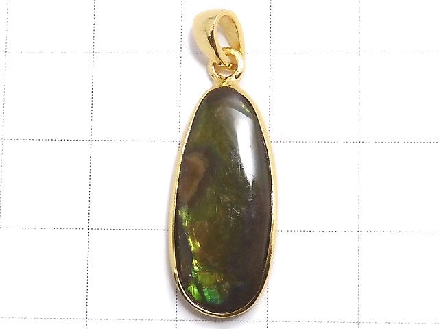 [Video][One of a kind] High Quality Ammolite AAA- Pendant 18KGP NO.112