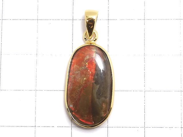 [Video][One of a kind] High Quality Ammolite AAA- Pendant 18KGP NO.113