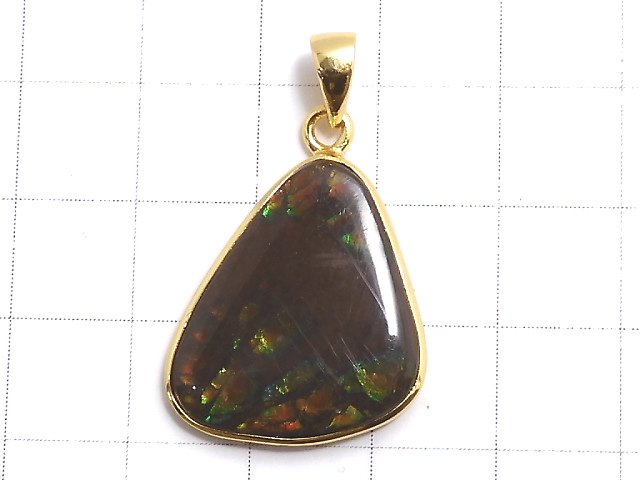 [Video][One of a kind] High Quality Ammolite AAA- Pendant 18KGP NO.119