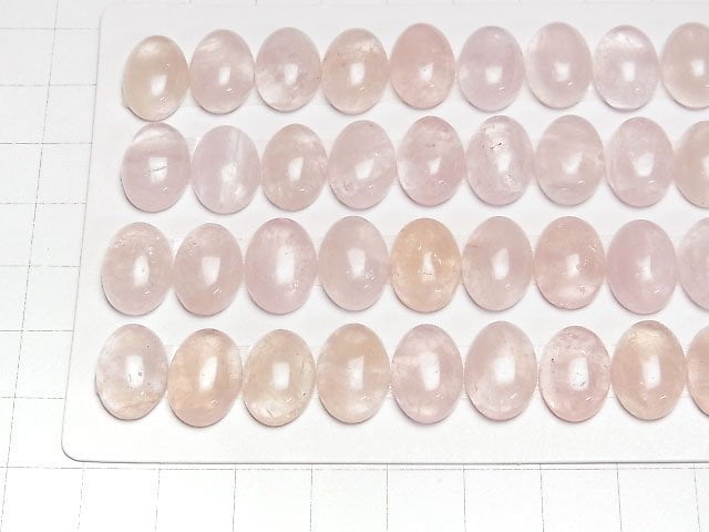 [Video]Morganite AA++ Oval Cabochon 14x10mm 5pcs