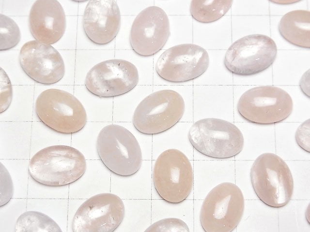 [Video]Morganite AA++ Oval Cabochon 14x10mm 5pcs