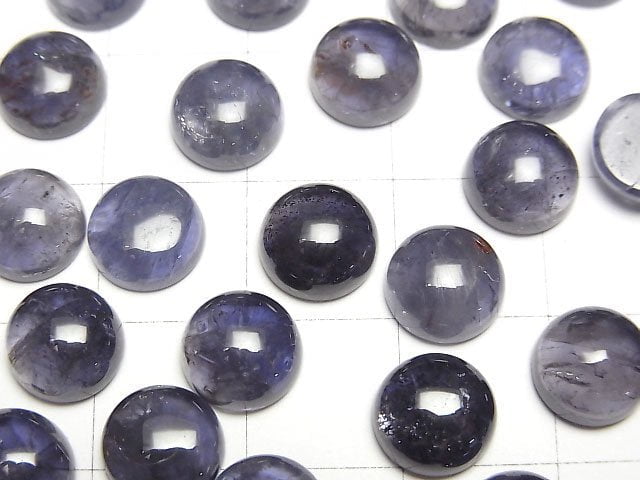 [Video]Iolite AAA- Round Cabochon 8x8mm 3pcs