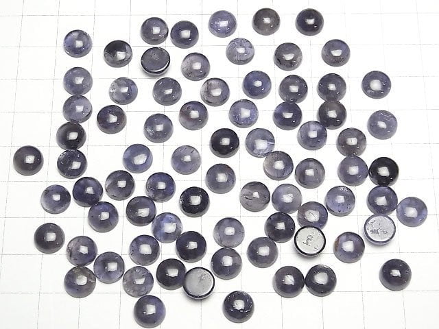 [Video]Iolite AAA- Round Cabochon 8x8mm 3pcs