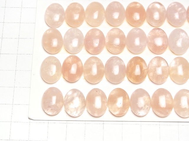 [Video]Morganite AA++ Oval Cabochon 16x12mm 2pcs