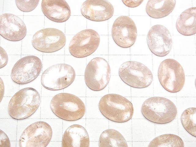 [Video]Morganite AA+ Oval Cabochon 16x12mm 2pcs