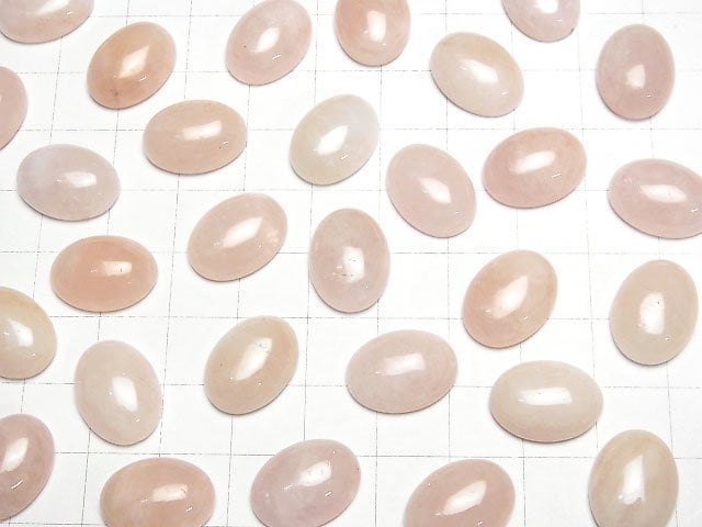 [Video]Morganite AA+ Oval Cabochon 16x12mm 2pcs