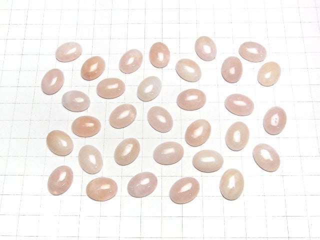 [Video]Morganite AA+ Oval Cabochon 16x12mm 2pcs