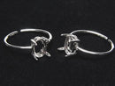 [Video]Silver925 Ring Frame (Prong Setting)Oval Faceted 7x5mm Rhodium Plated Free Size 1pc
