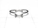[Video] Silver925 Ring Frame (Prong Setting) Horizontal Oval Faceted 7x5mm Rhodium Plated Free Size 1pc