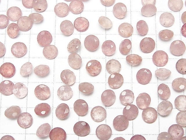 [Video]High Quality Pink Epidote AA++ Loose stone Round Faceted 6x6mm 10pcs