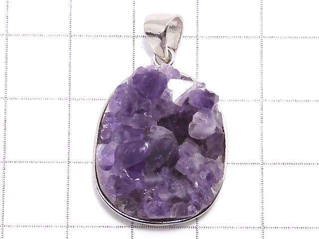 [Video][One of a kind] Amethyst Druzy Pendant Silver925 NO.1
