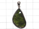 [Video][One of a kind] Moldavite AAA Pendant (one side non-polished) Silver925 NO.1