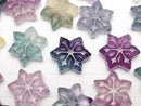 [Video] Multicolor Fluorite AAA - Snow Crystal Motif 18x15mm [Drilled Hole] 5pcs