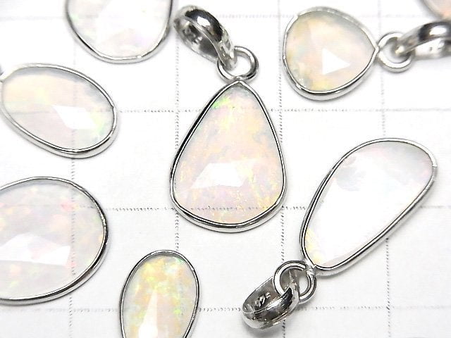 [Video]High Quality Ethiopian Opal AAA- Free Form Rose Cut Pendant Silver925 1pc