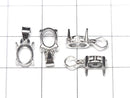 [Video]Silver925 Pendant Frame Oval Faceted 7x5mm Rhodium Plated 1pc