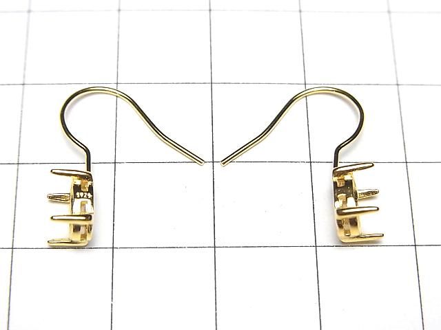 [Video]Silver925 Earwire Frame (Prong Setting)Oval Faceted 7x5mm 18KGP 1pair